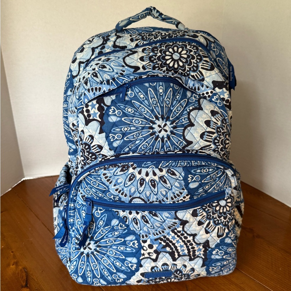 Vera Bradley Blue Floral Quilted Backpack